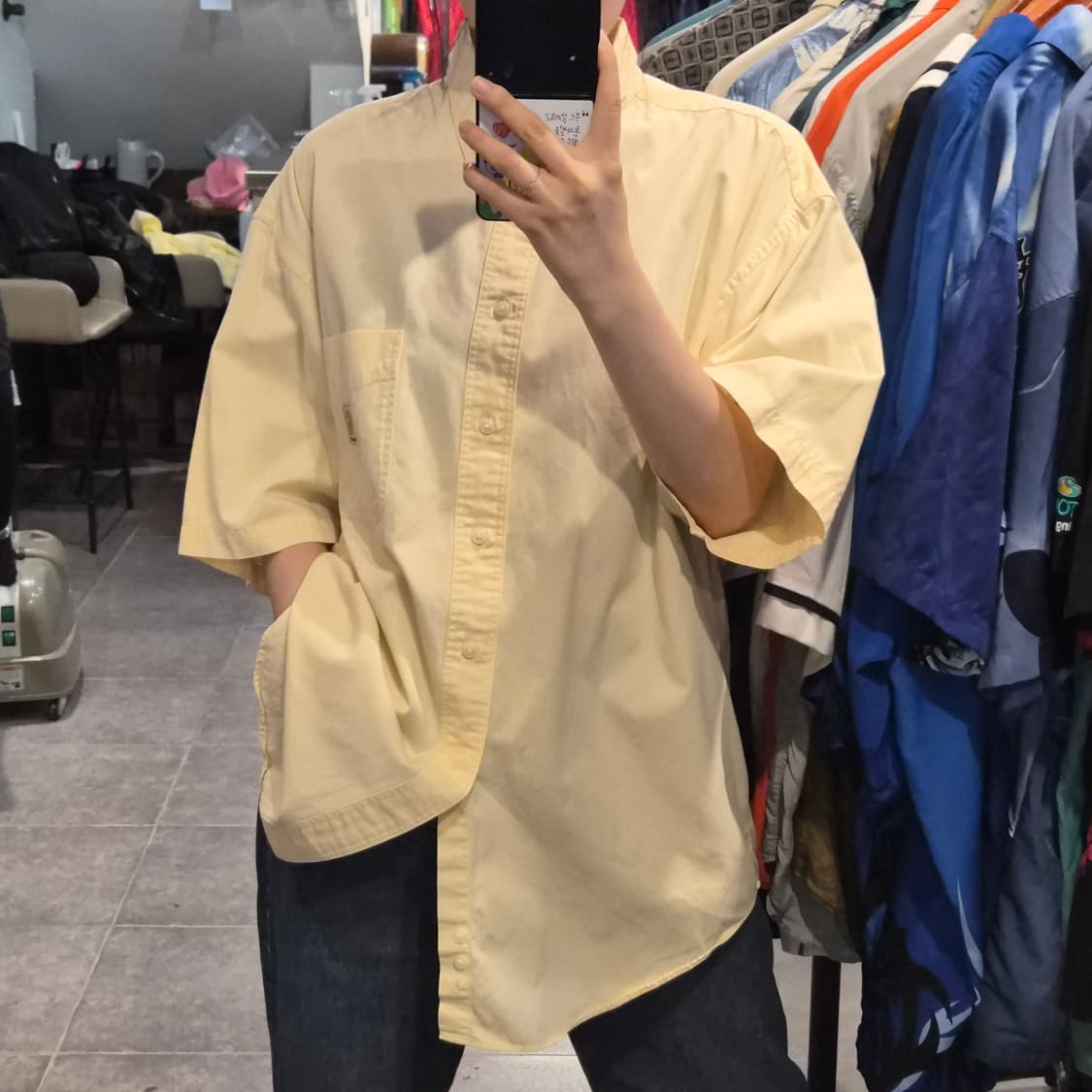 [NO.9] 칼하트 반팔셔츠 연노랑 상품이미지1