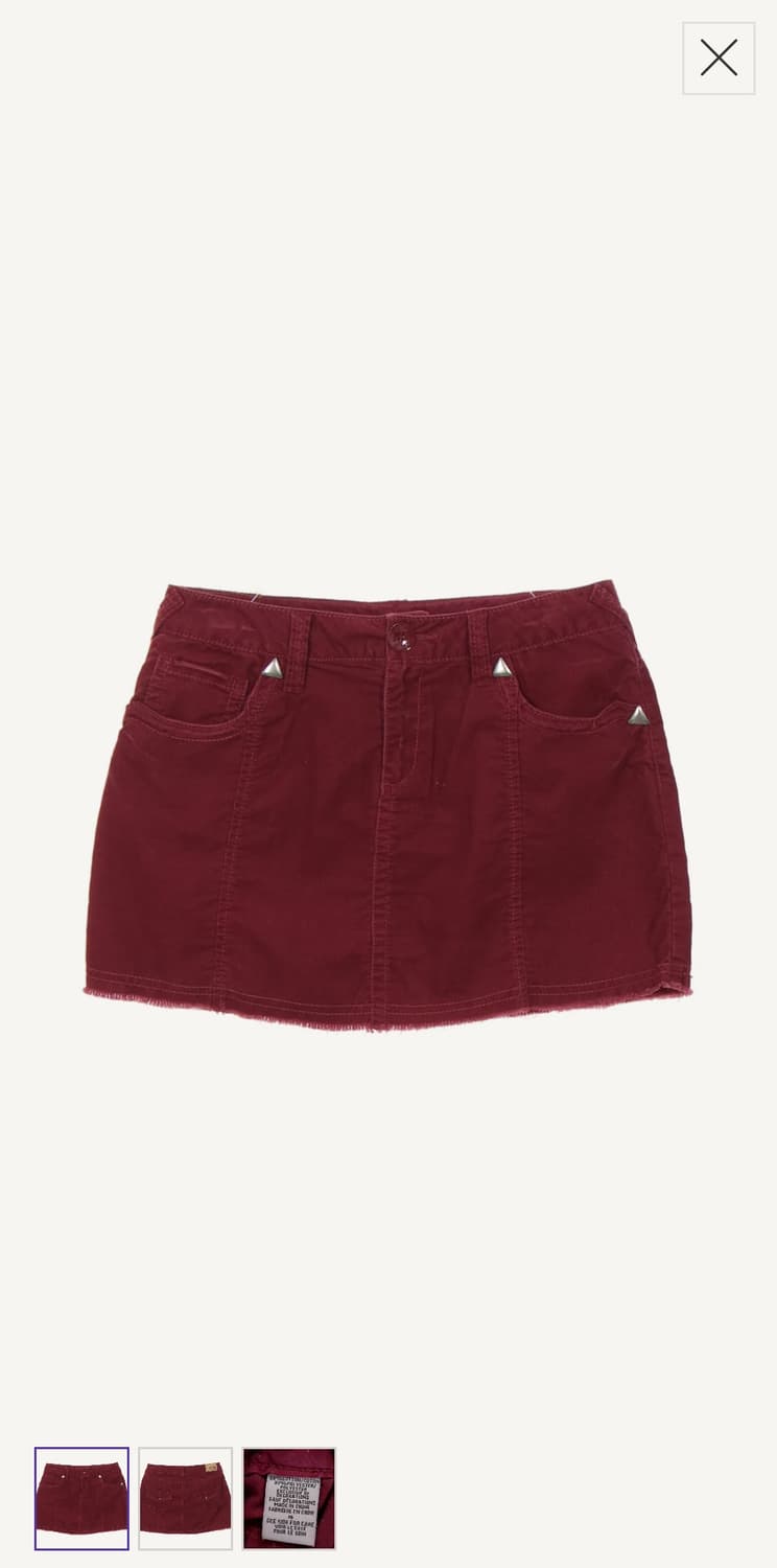 GUESS 게스 버건디 미니스커트 상품이미지1