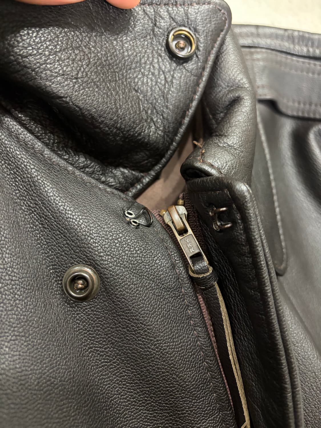 90s USA 쇼트 A2 레더자켓 상품이미지7