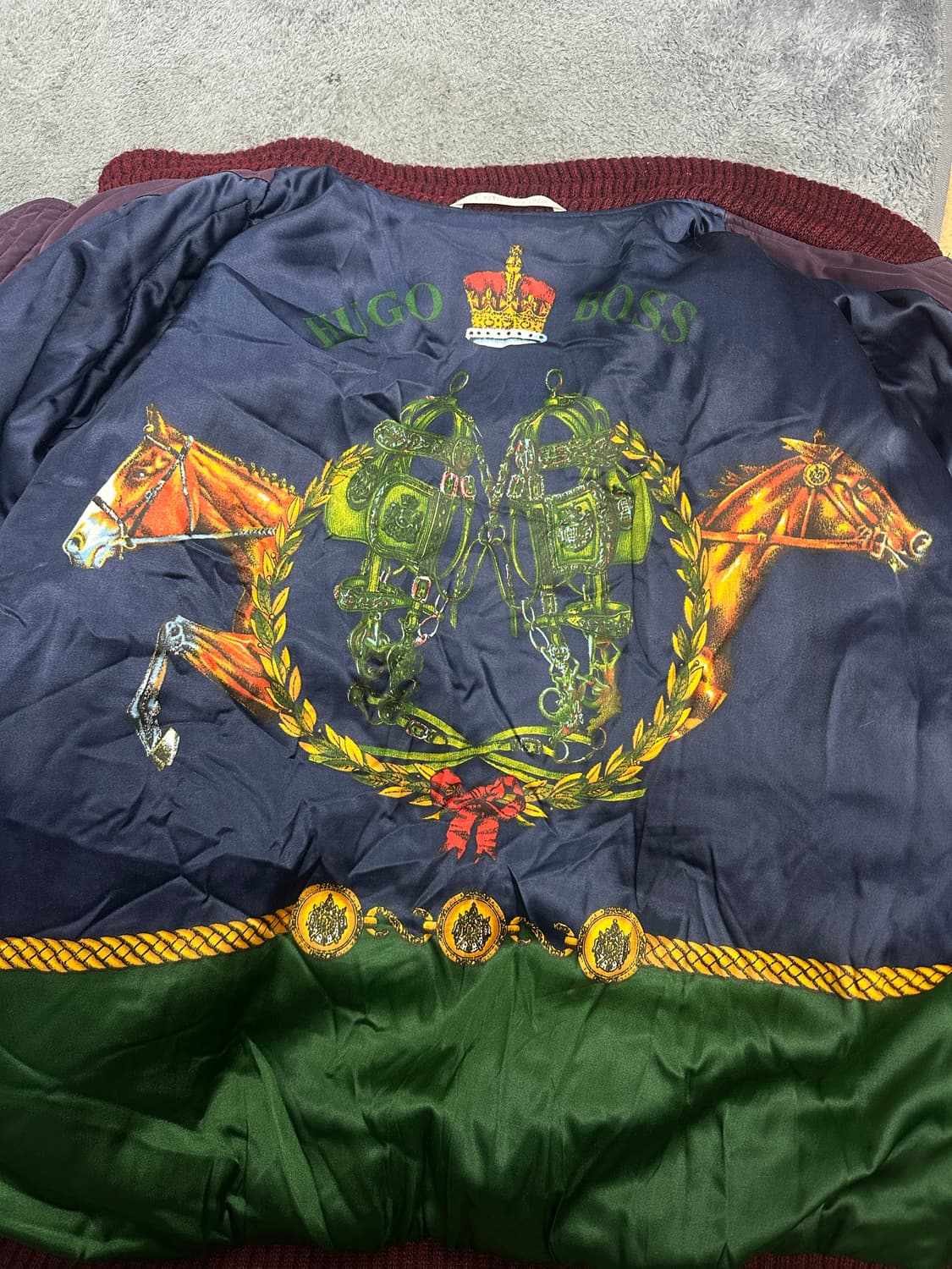 80s Hugo boss 봄버 자켓 XL 상품이미지6