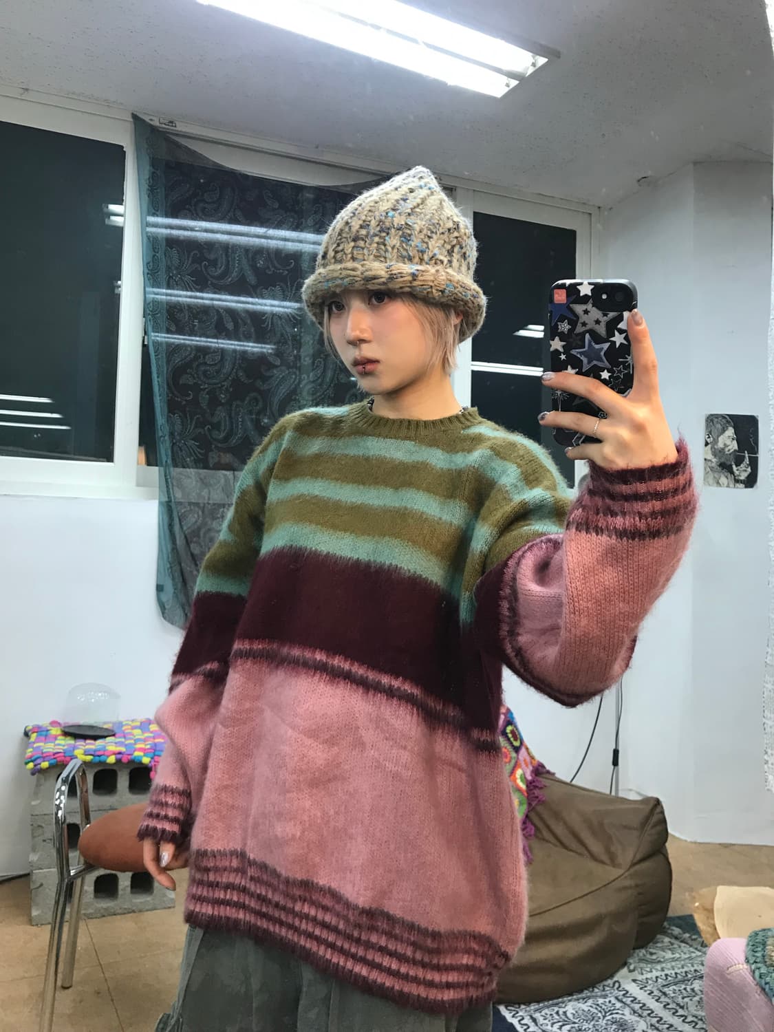 빈티지 스트라이프 울 니트 상품이미지1