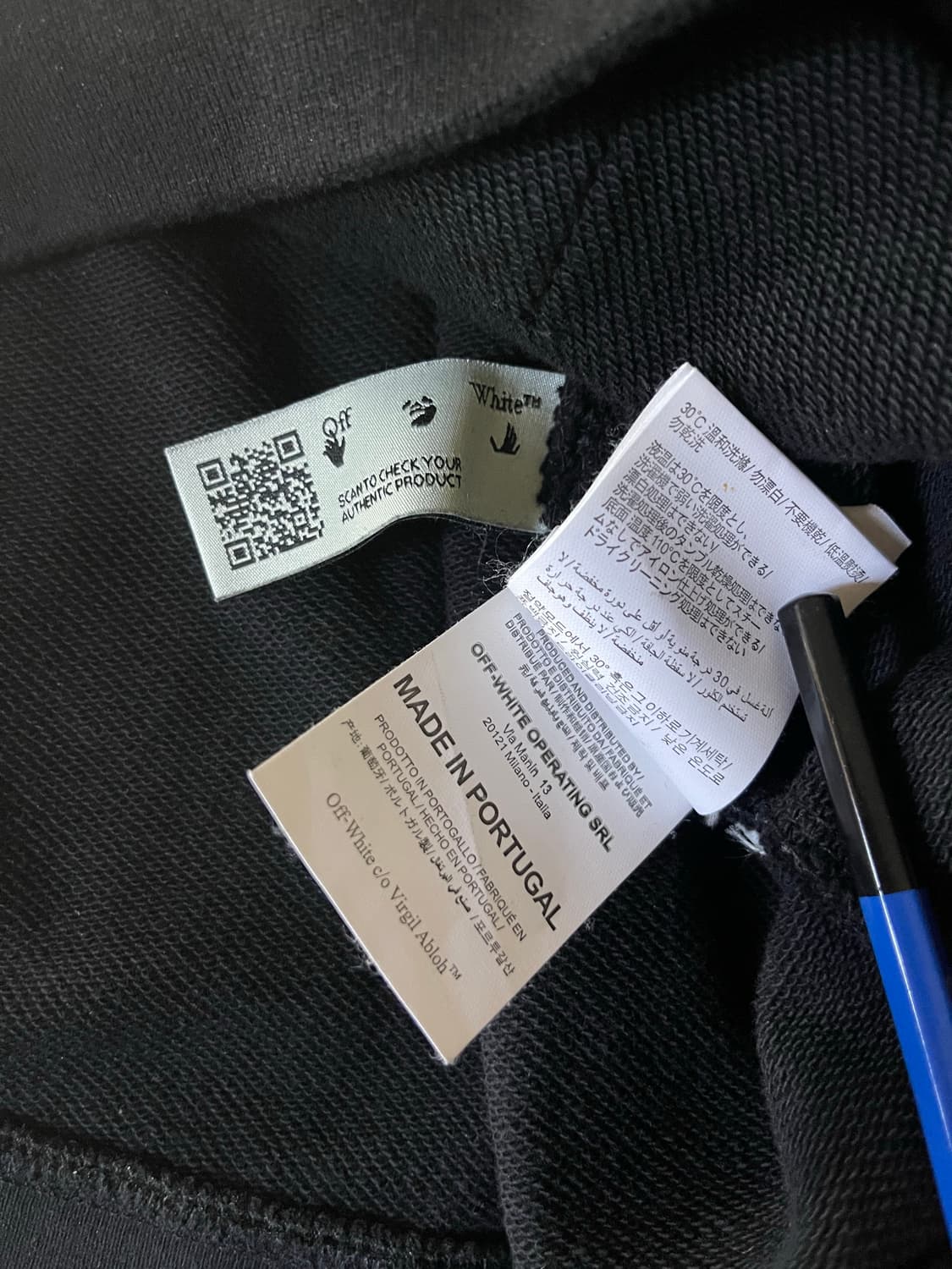 오프화이트 카라바지오 후드티 블랙 L 상품이미지6