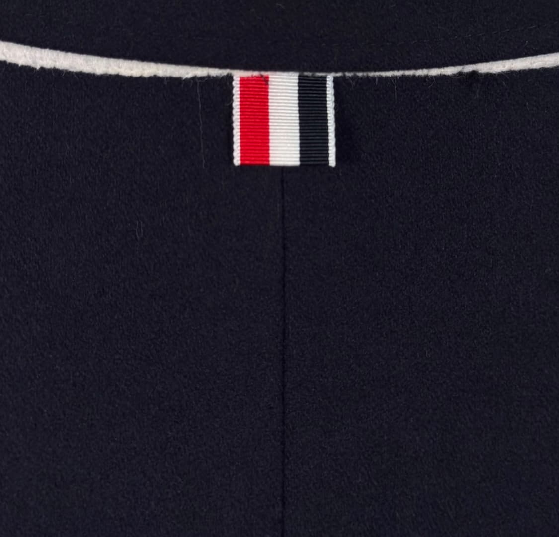 [2사이즈] 톰브라운 체스트필드 멜튼 금장 버튼 사선 울 코트 네이비 상품이미지6