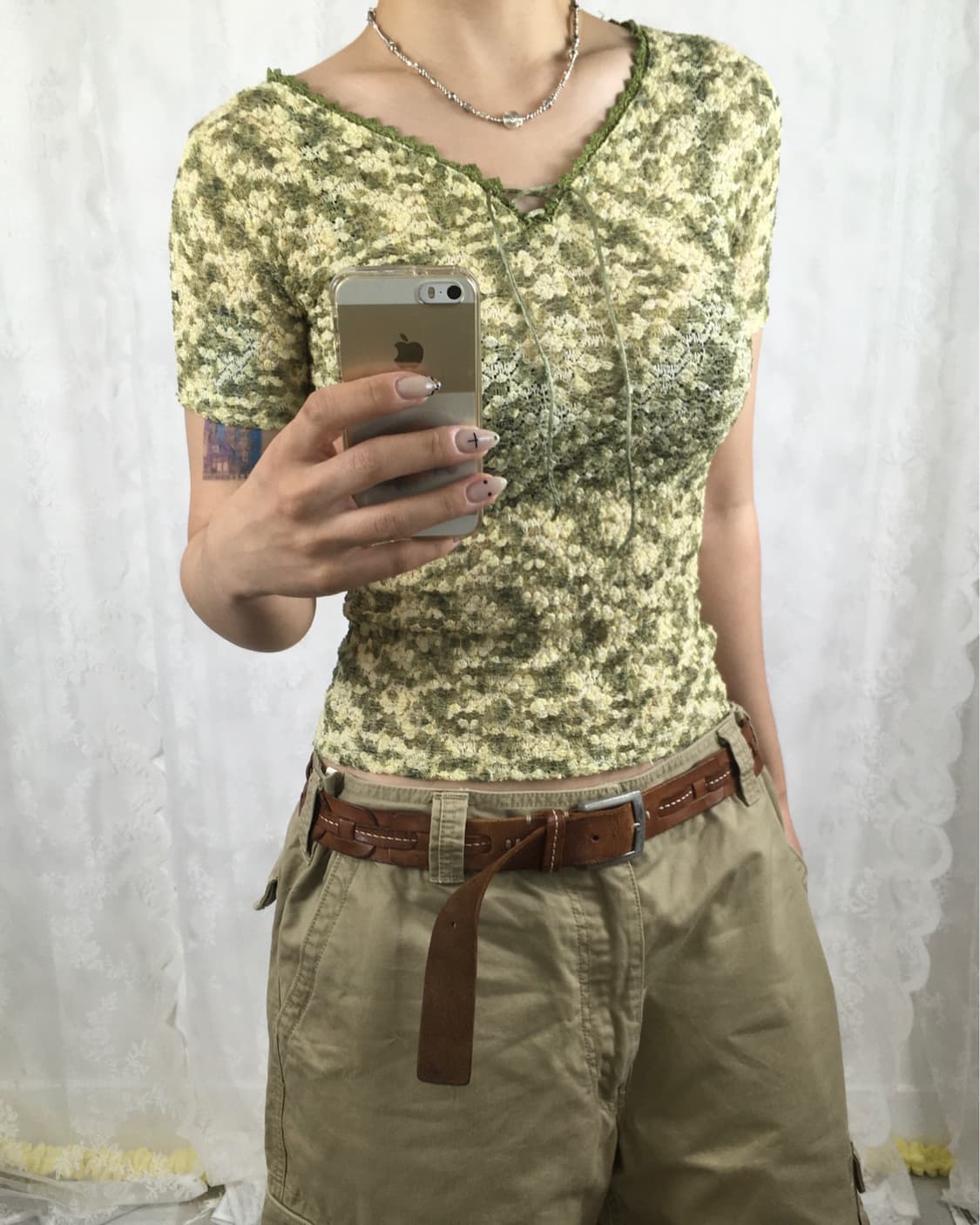 JPN flower pattern top 상품이미지2
