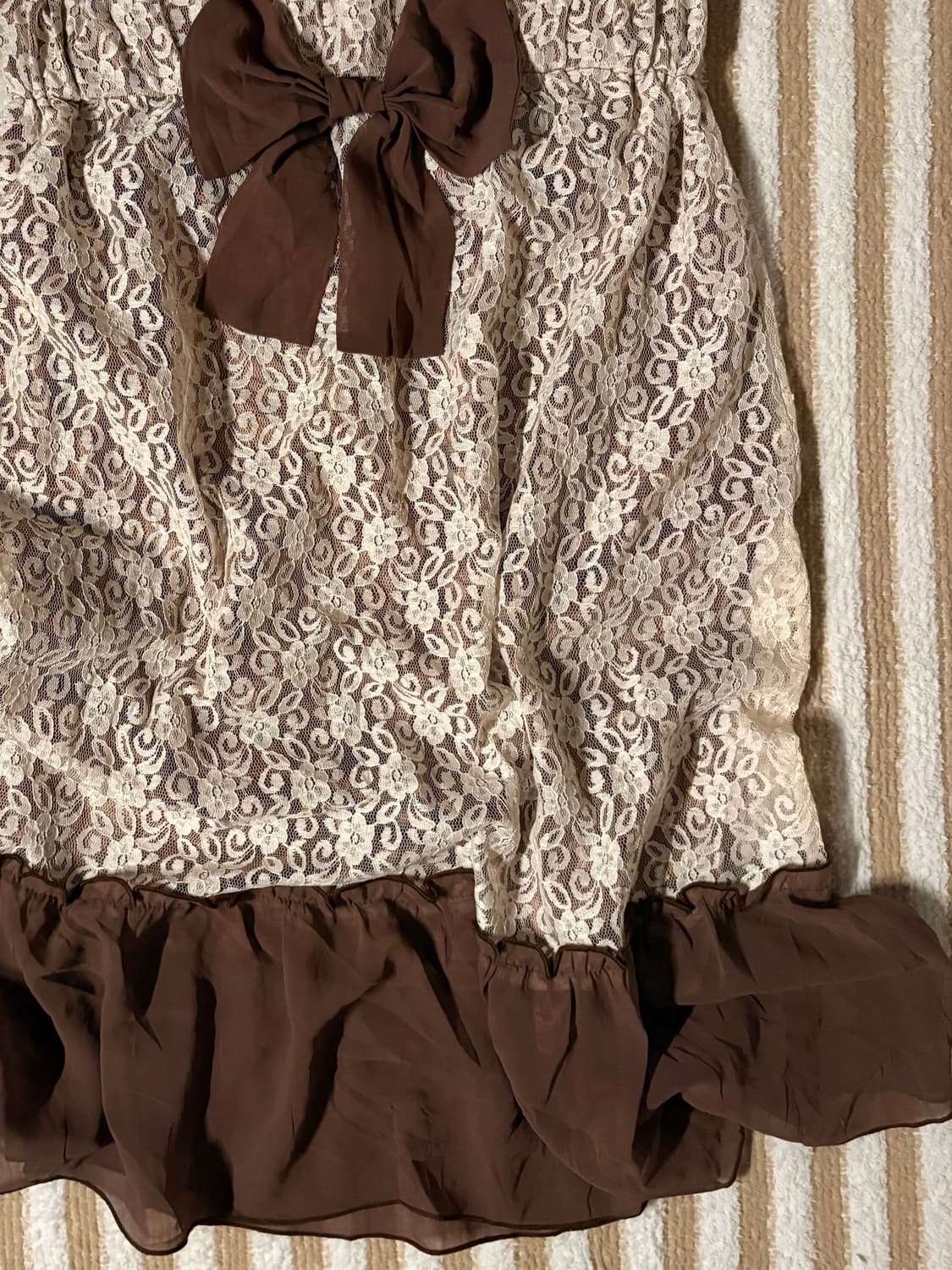 일본 빈티지 갸루 리본 원피스 나시 레이스 y2k  모리걸 상품이미지3