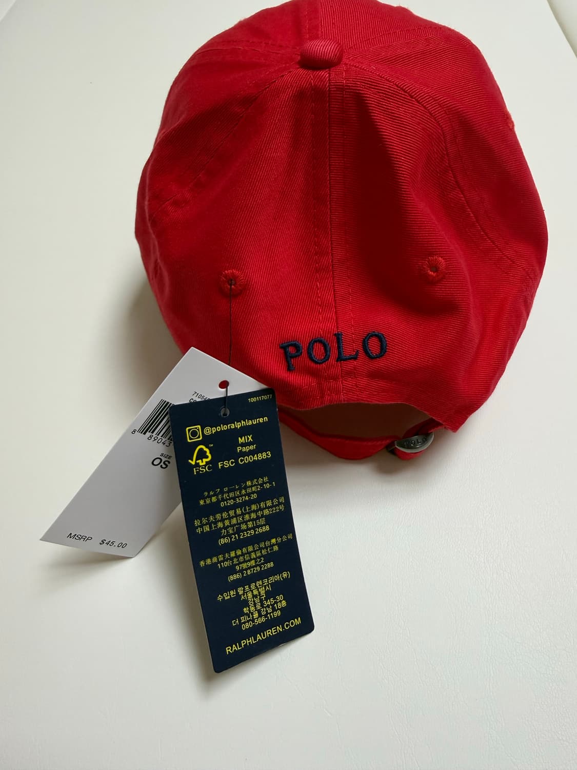 폴로 랄프로렌 볼캡 모자 (레드)(새상품) 상품이미지3