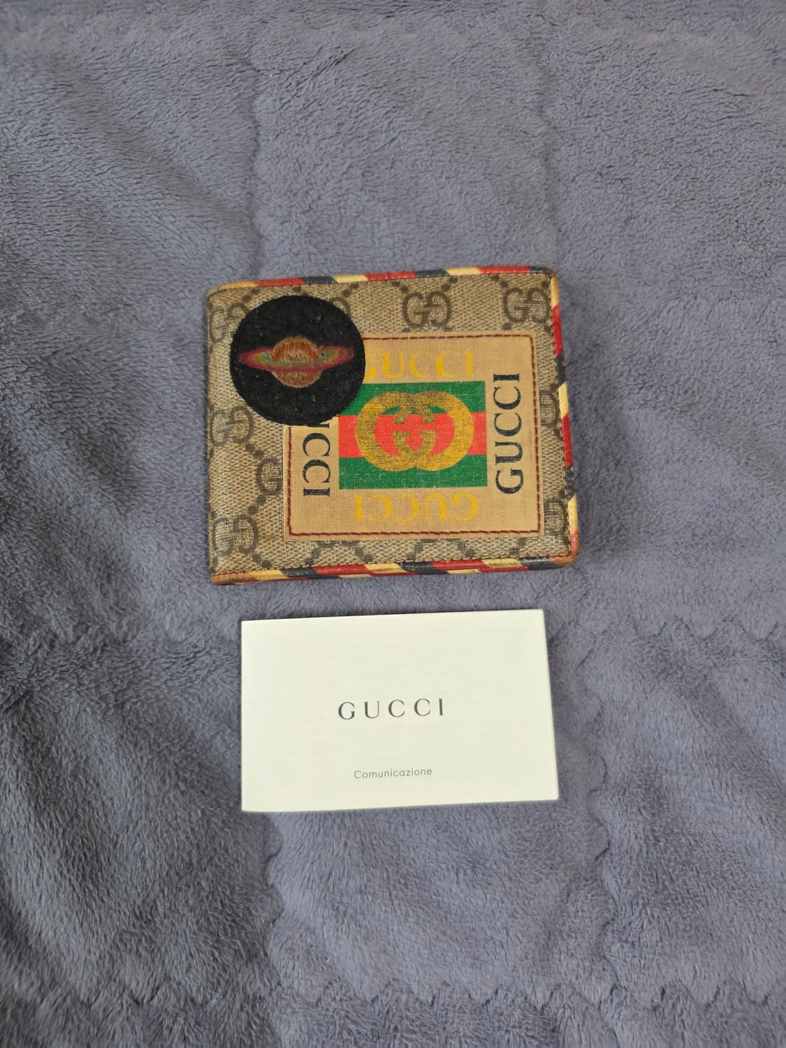 (정품) 구찌 GG 패치 자수 슈프림 캔버스 쿠리에 반지갑/개인/팝니다. 상품이미지1