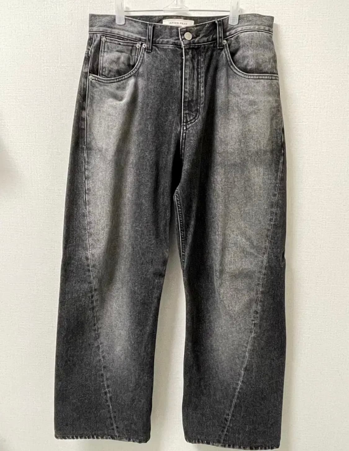 애프터프레이 와이드 워시드 슬래쉬 데님 진스 차콜 상품이미지1