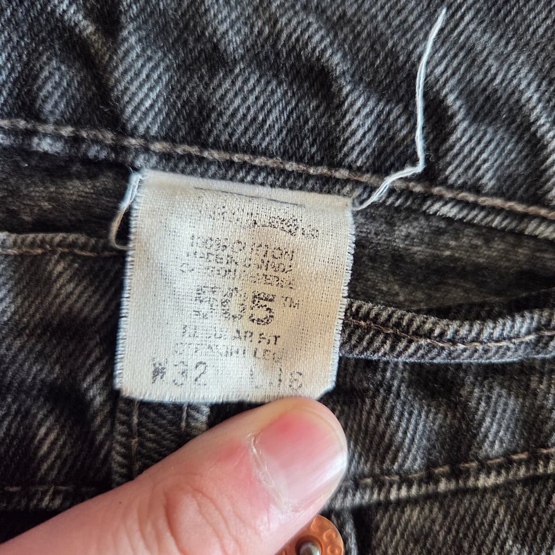 [32]리바이스 00s 505 흑청 데님팬츠 made in Canada 상품이미지3