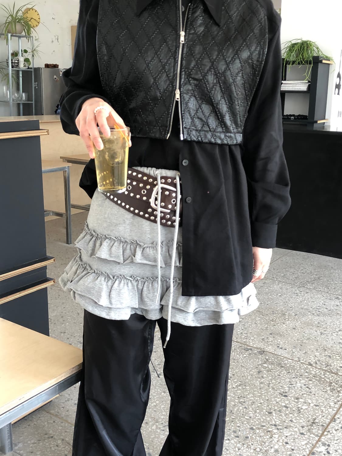 김미더영 레더 셔츠 상품이미지3