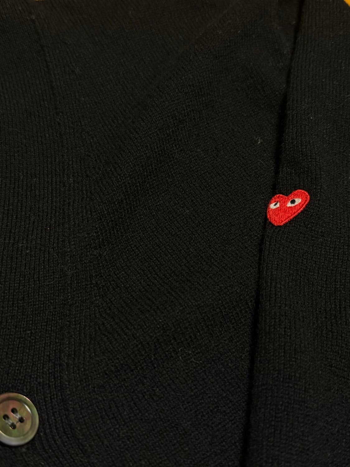 꼼데가르송 플레이 가디건 라지 검정색 상품이미지3