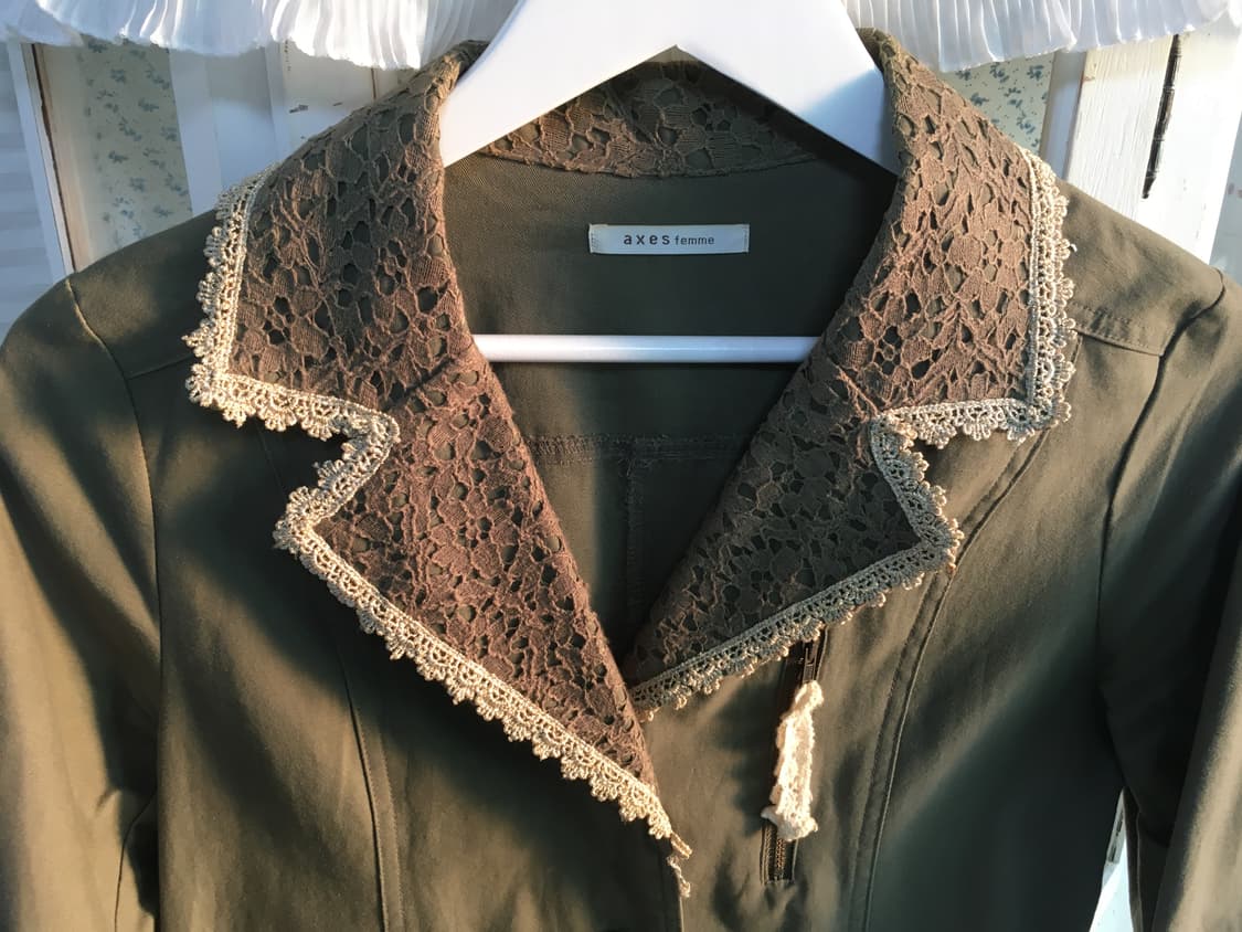 Axes femme 카키 앤틱 레이스 자켓 상품이미지6