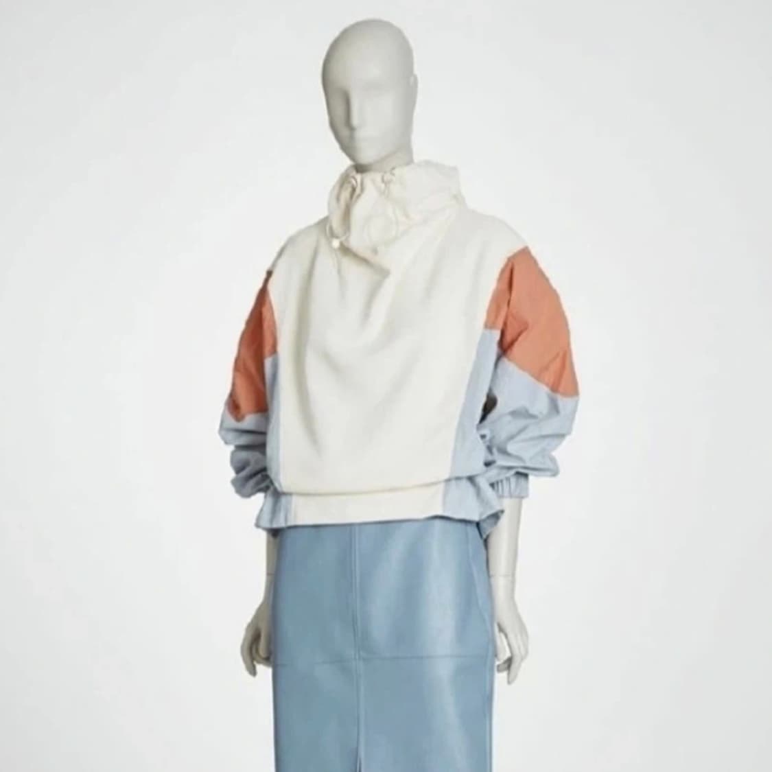 시스템(SYSTEM) 텍스쳐 블록 스트링 후드 티셔츠 프리사이즈 상품이미지3