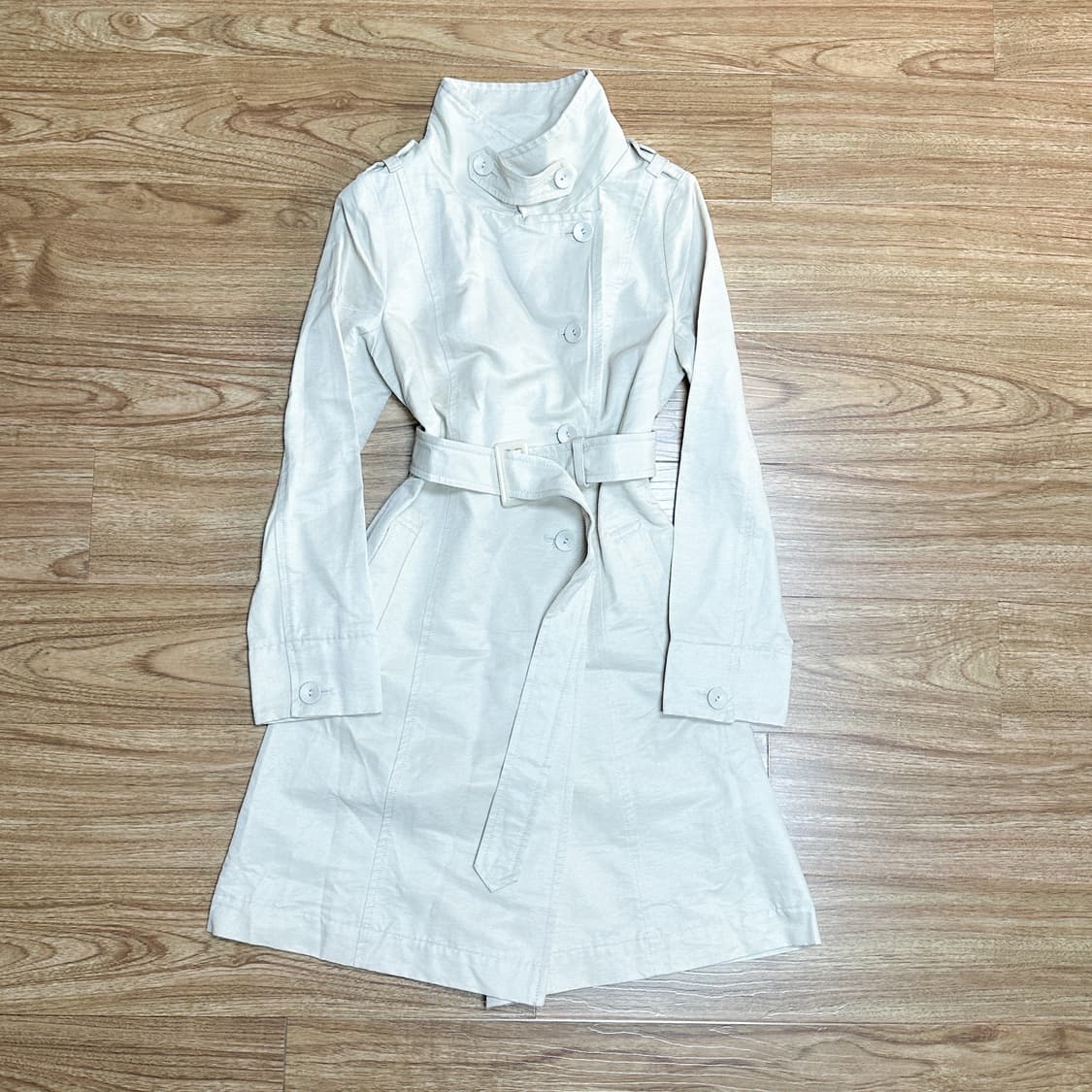 빈티지 하이넥 트렌치 코트 히메갸루 로걀 라떼 긱시크 오리엔탈 달천깔 상품이미지1