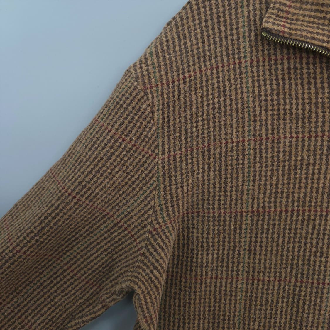 폴로 랄프로렌 브라운 체크 하프 집업 니트 상품이미지4