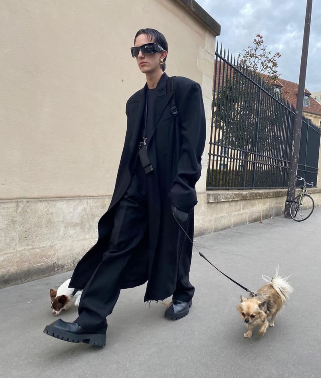 [46] 디스트로이드 오버 코트 블랙 상품이미지1