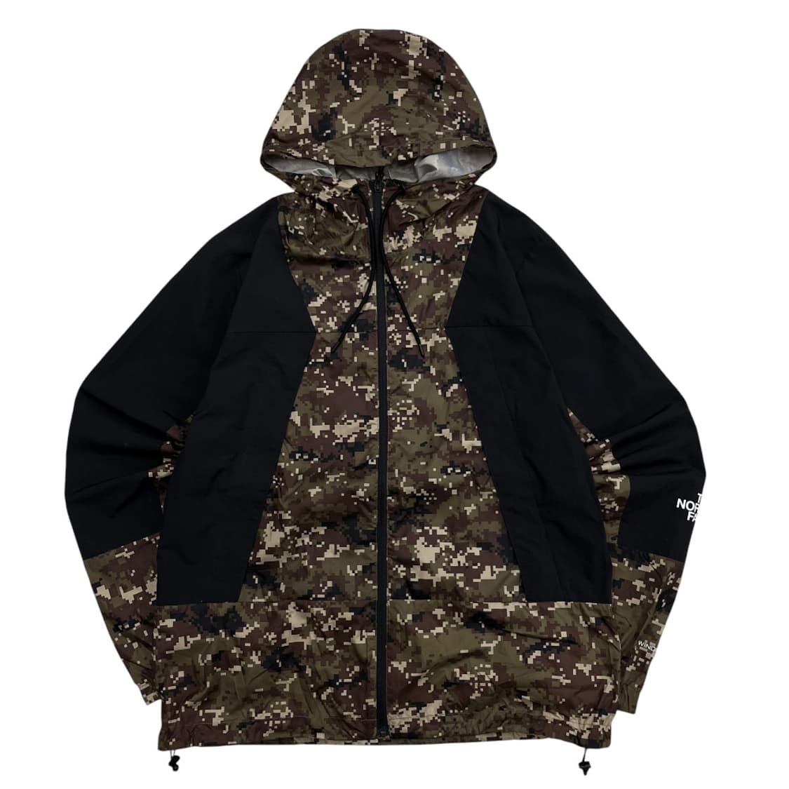 노스페이스 블랙 배색 카모 후드 바람막이 L 상품이미지2