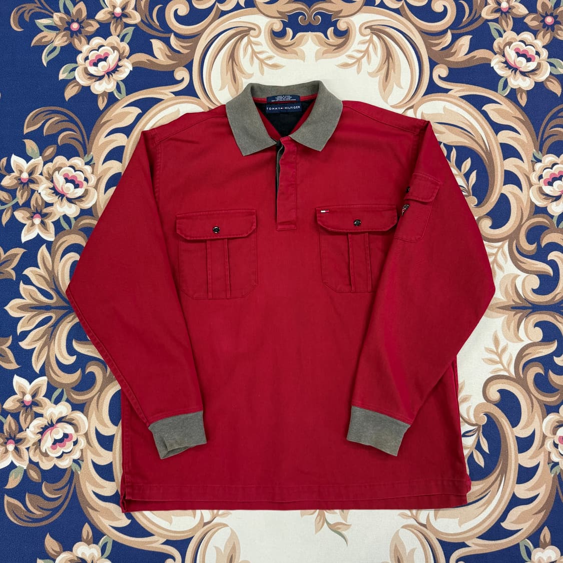 (L)90s타미힐피거 스몰로고 투포켓 카라티셔츠 상품이미지1