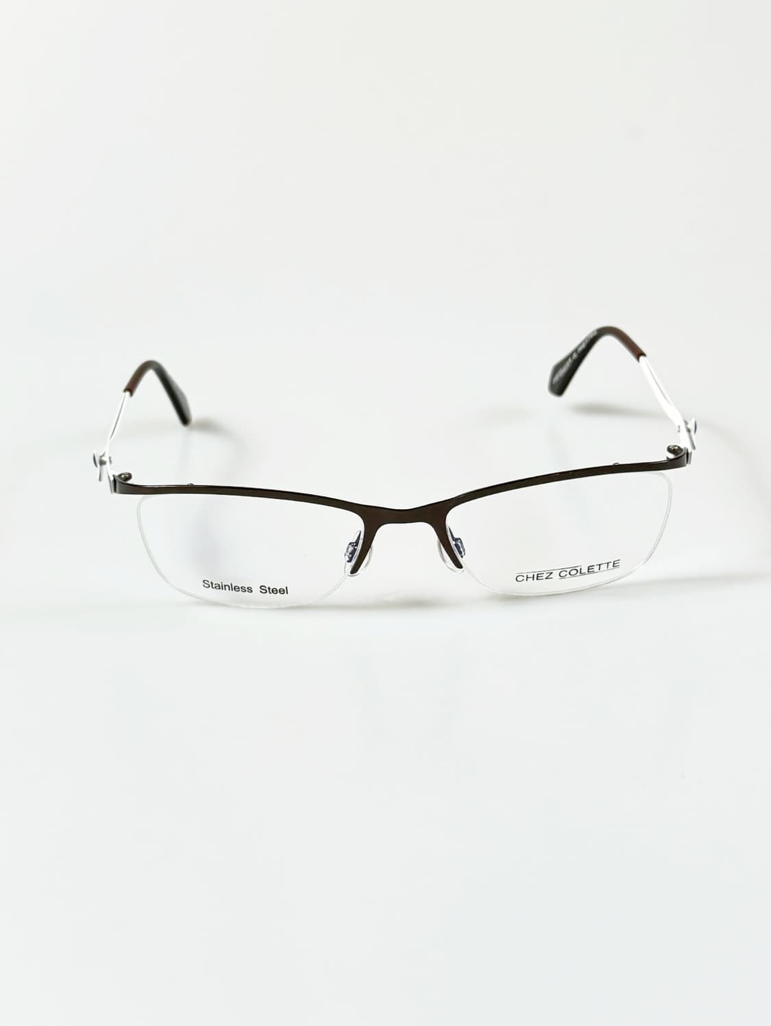 프랑스제 CHEZ COLLETE 스퀘어 반무테 빈티지 안경 상품이미지2