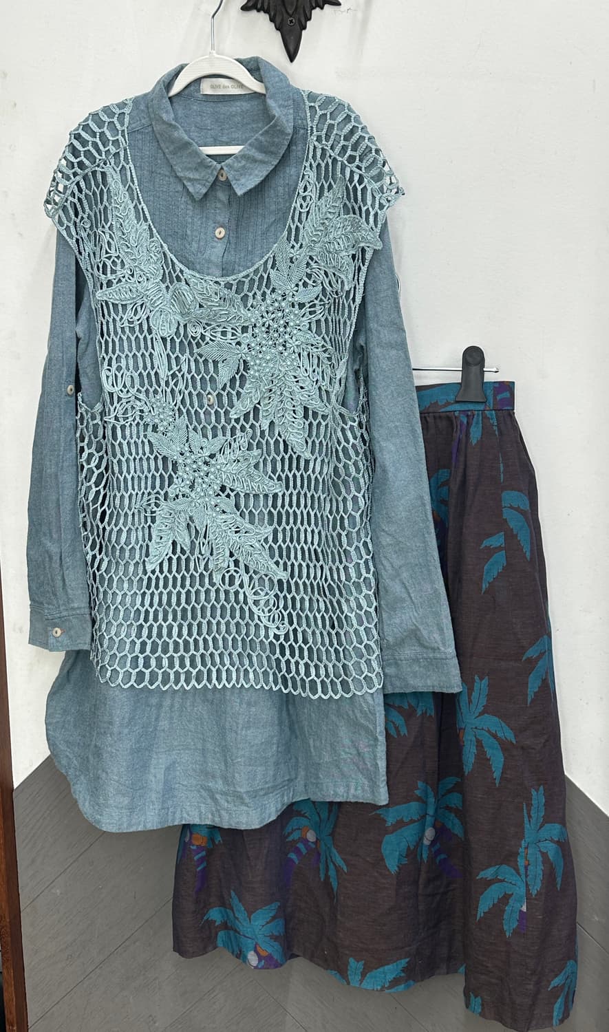 🩵하구미의 그런지 코디세트🩵크로셰 셔츠 스커트 에스닉 히피  상품이미지2