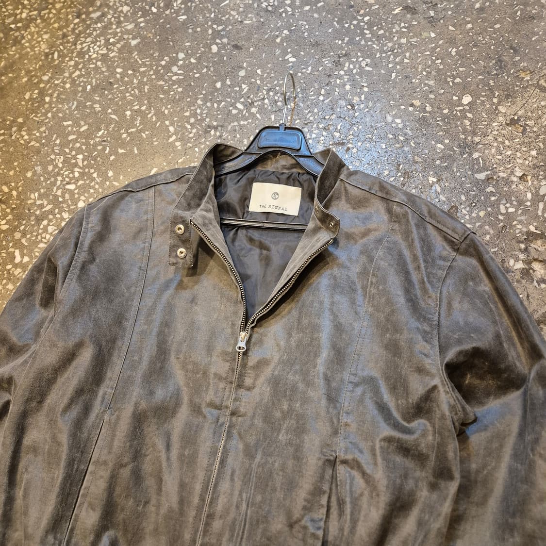 FREE(대략M사이즈) 크랙워싱 면 블루종자켓  상품이미지4