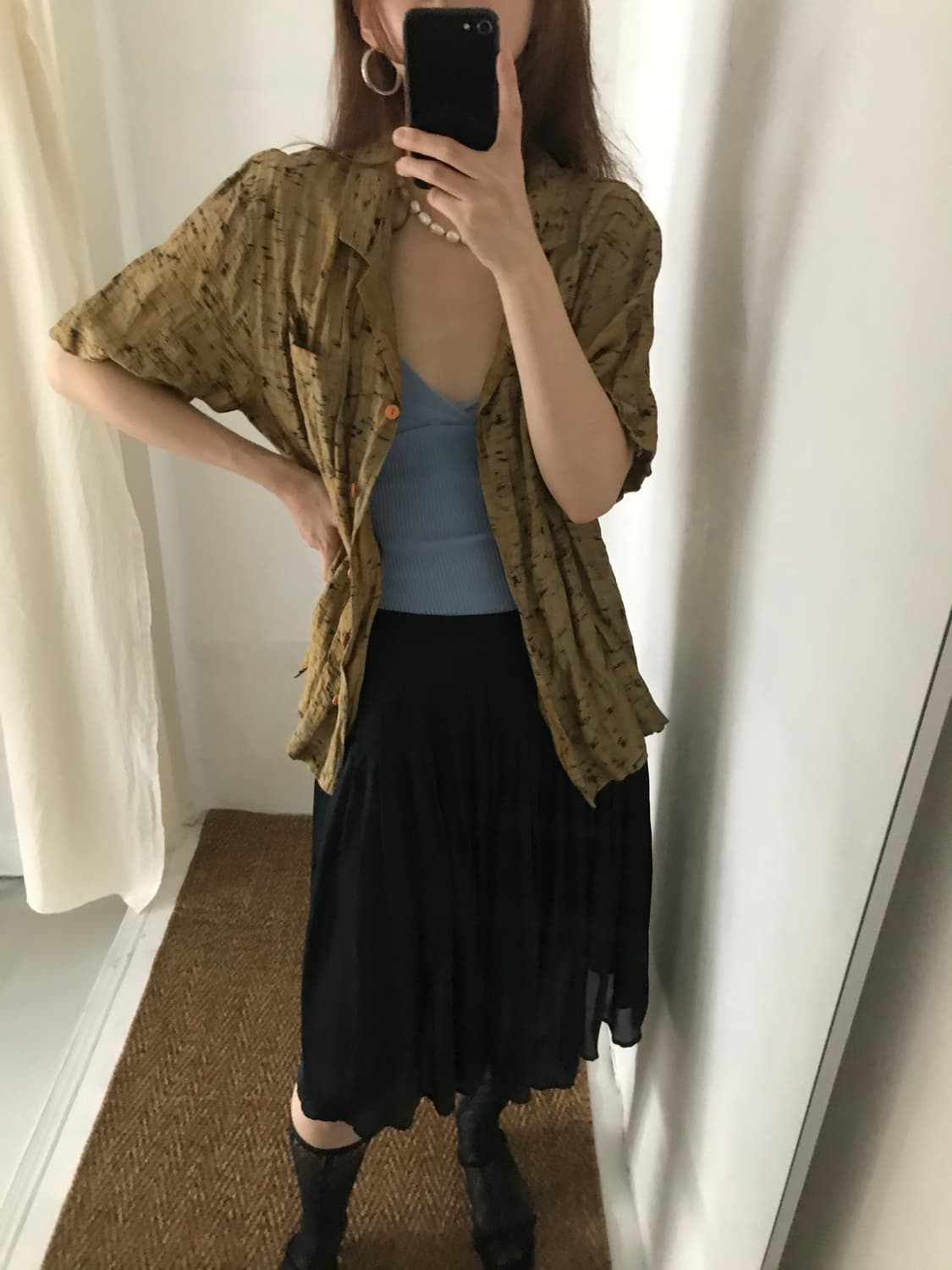 pleats silk skirt 상품이미지4