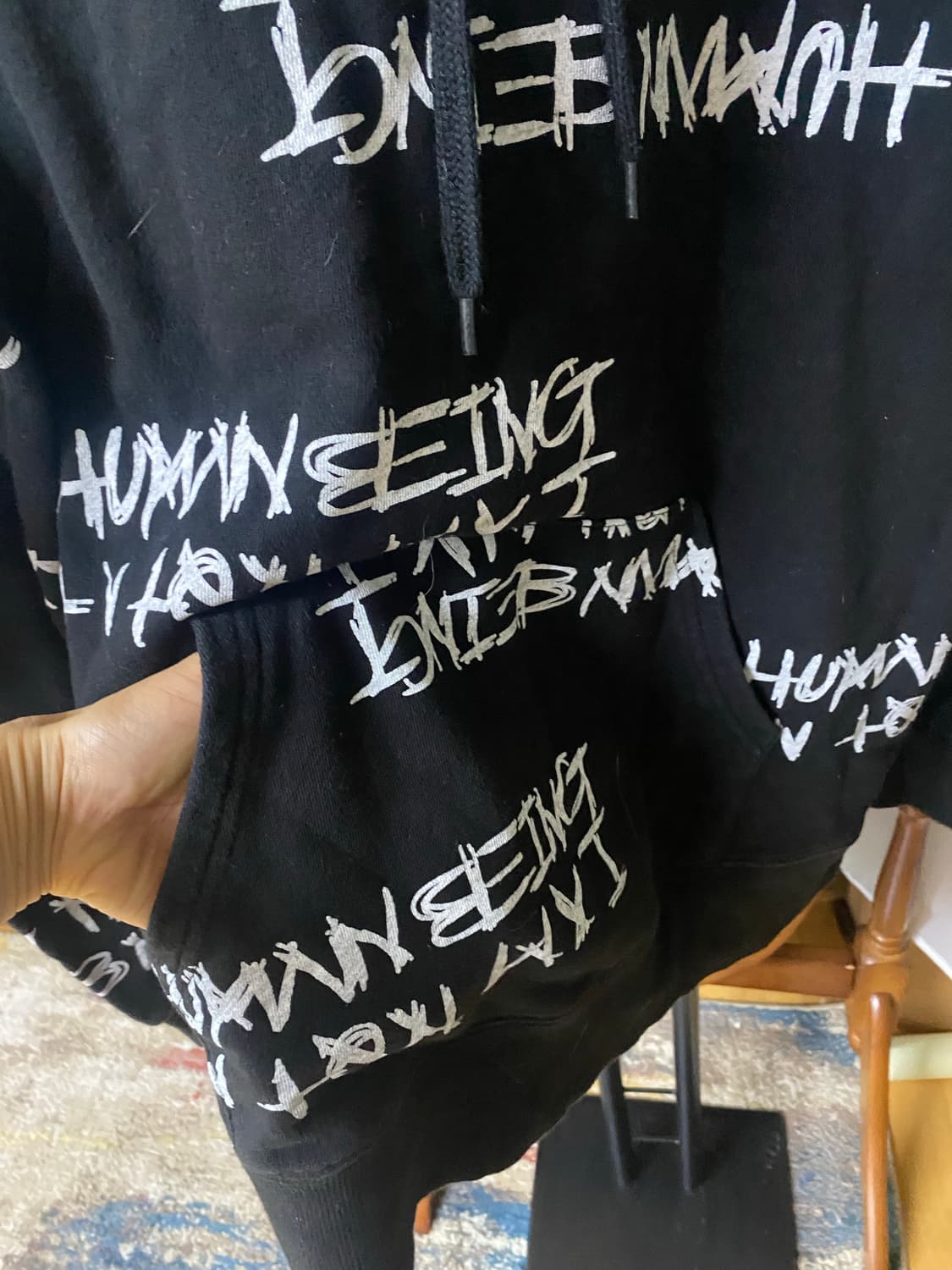 I AM NOT A HUMAN BEING 후드 티셔츠 라지 상품이미지5