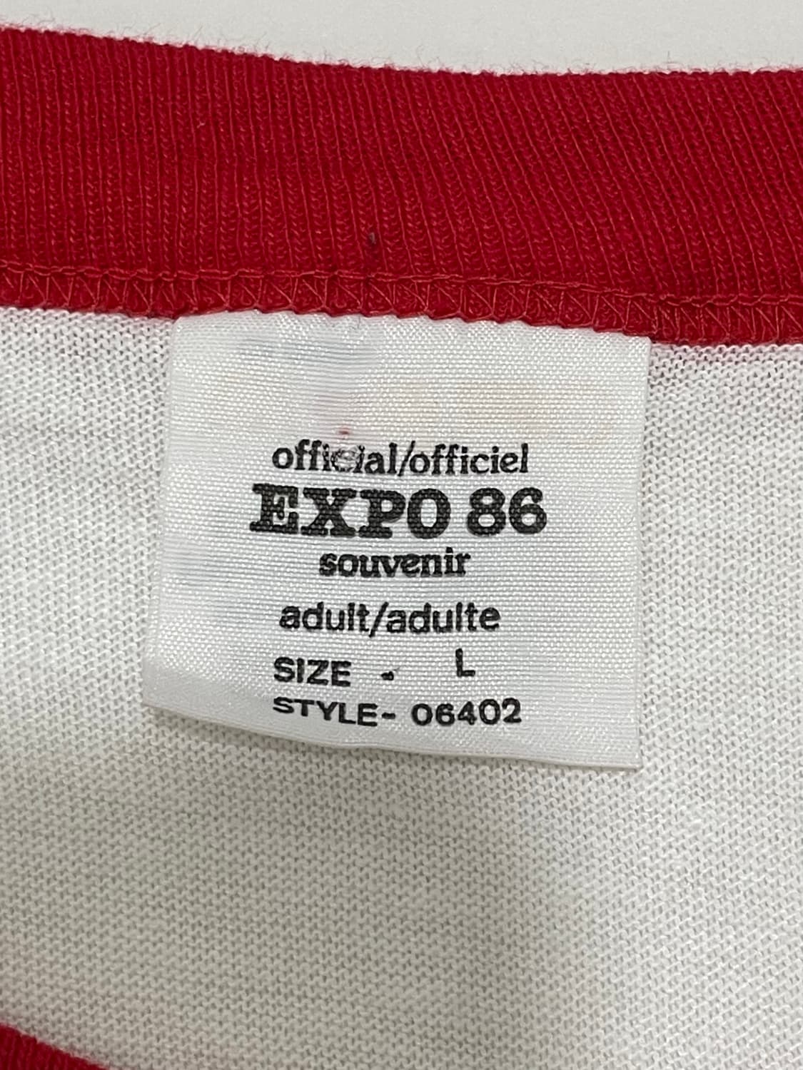 80s 밴쿠버 EXPO 86 링거 반팔 티셔츠 상품이미지3