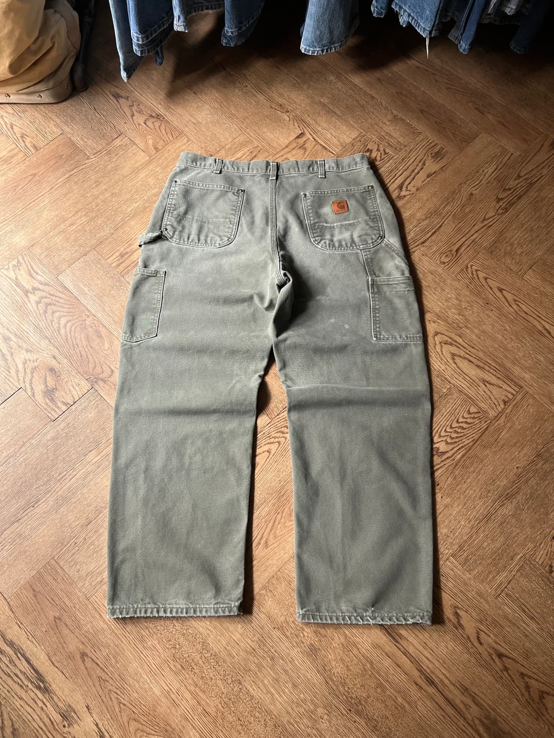 [36]칼하트 USA 빈티지 워싱 모스그린 더블니 워크 팬츠 상품이미지8