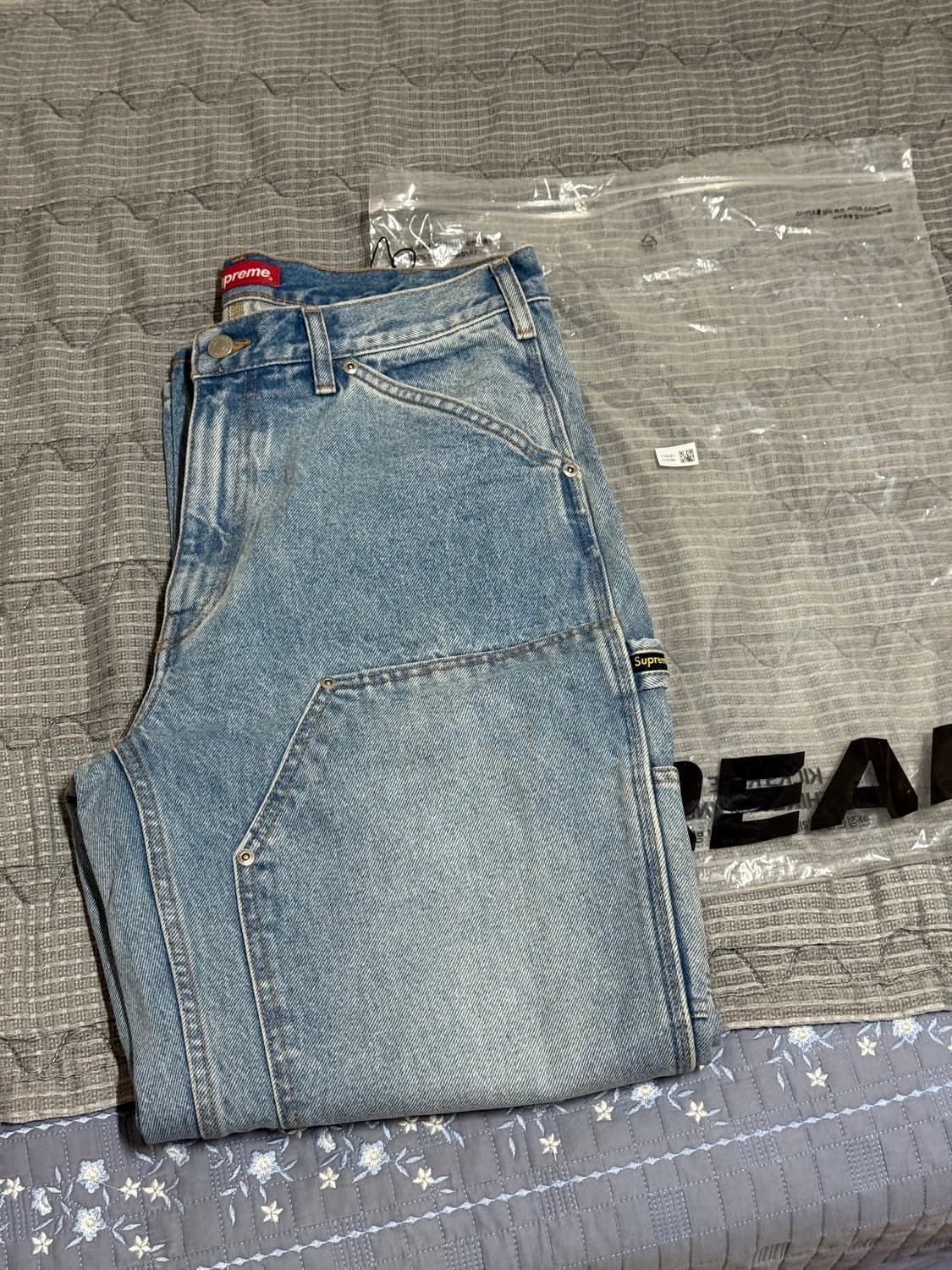 32] 슈프림 더블 니 페인터 팬츠 워시드 블루 - 23SS 상품이미지8