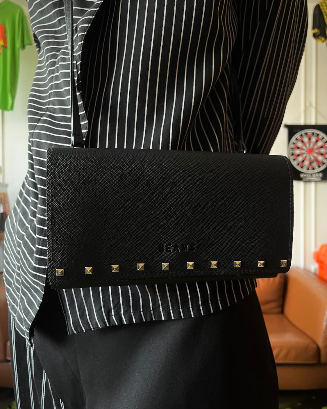 BEAMS Japan Rock Studs Leather Cross Bag 상품이미지8