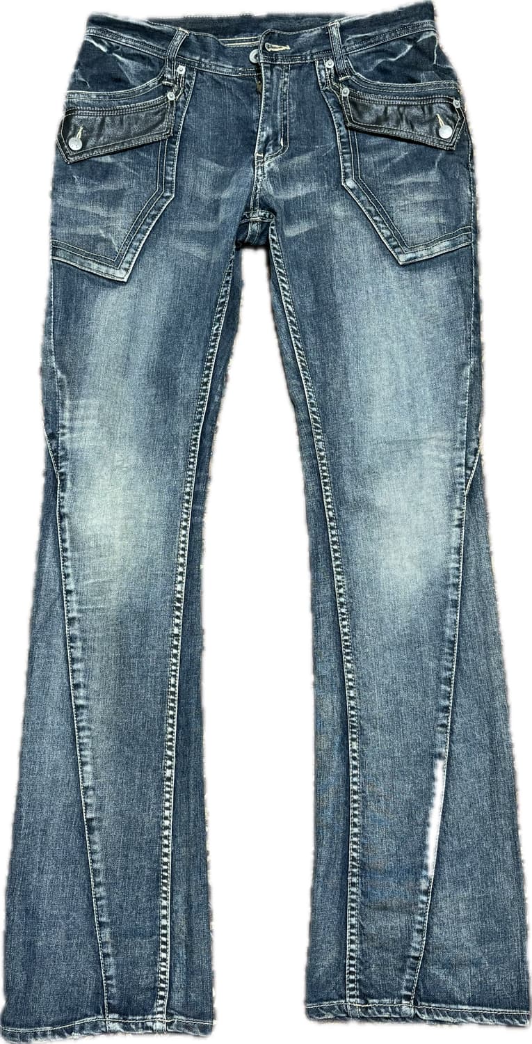 Michel Klein 빈티지 워싱 부츠컷 데님 상품이미지1