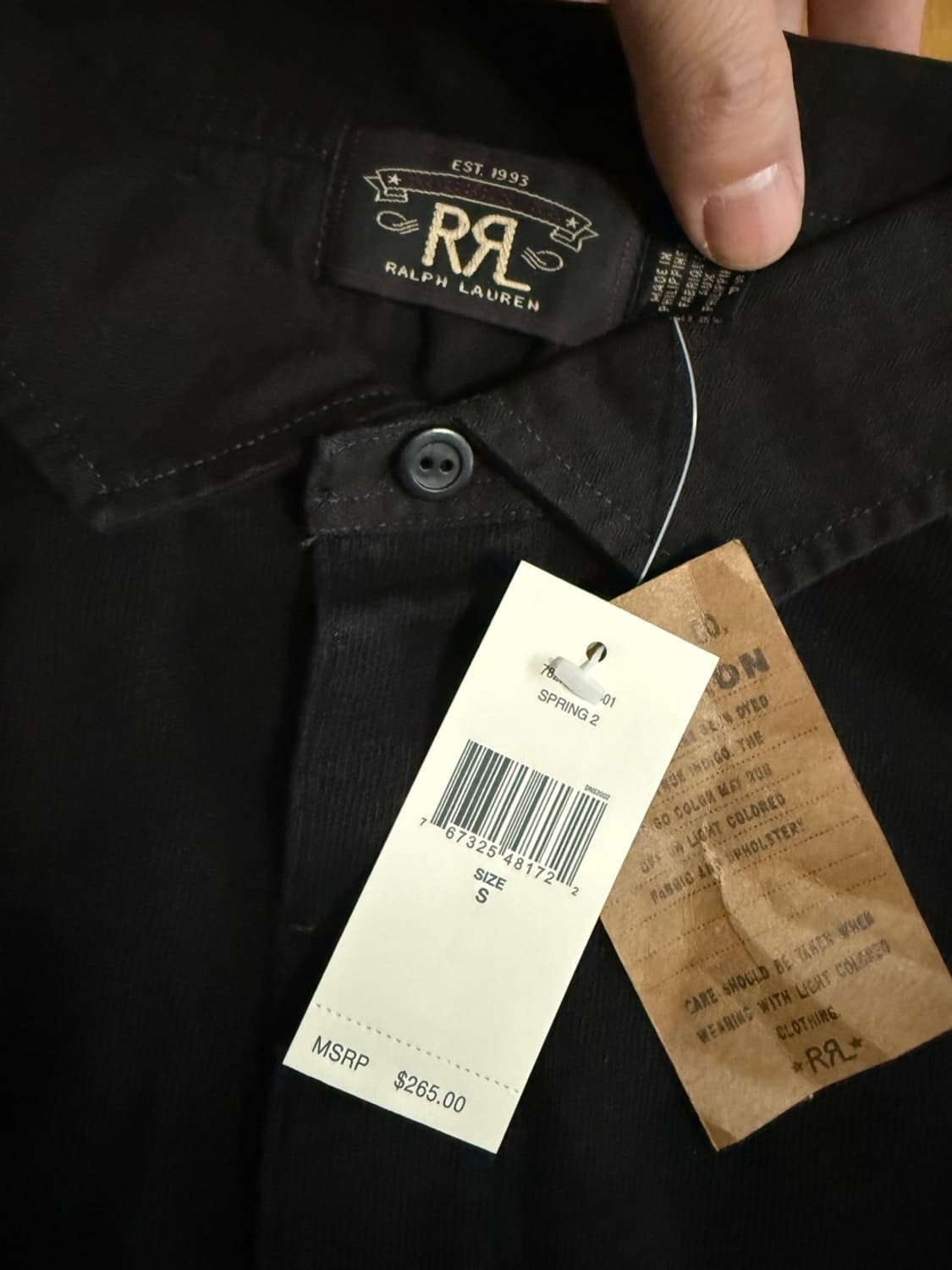 RRL 인디고 코튼 저지 럭비셔츠 (블랙) 상품이미지2