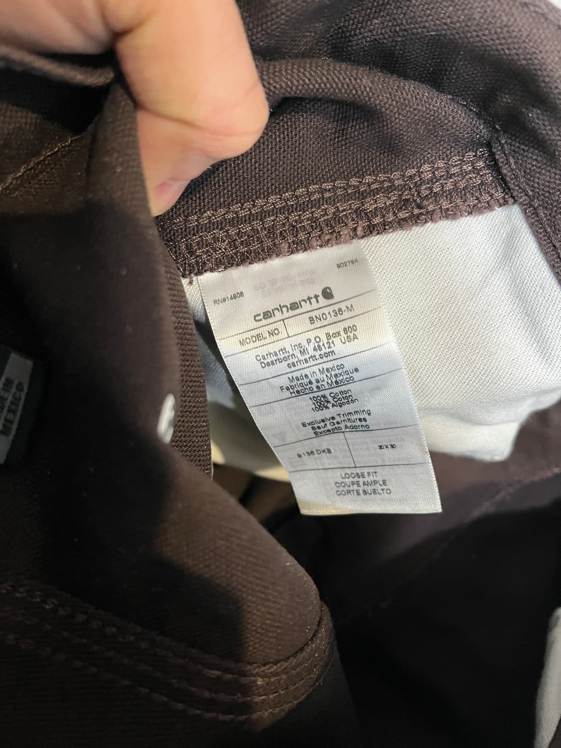 칼하트 더블니 b136 다크브라운 30x30 새상품 상품이미지3