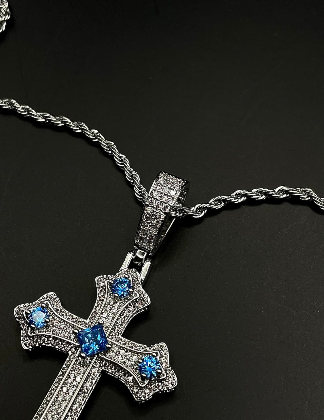 pcr053 Blue the cross cubic necklace 상품이미지8