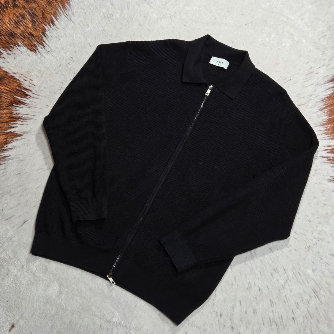 빈티지 블랙 투웨이 니트 집업 상품이미지1