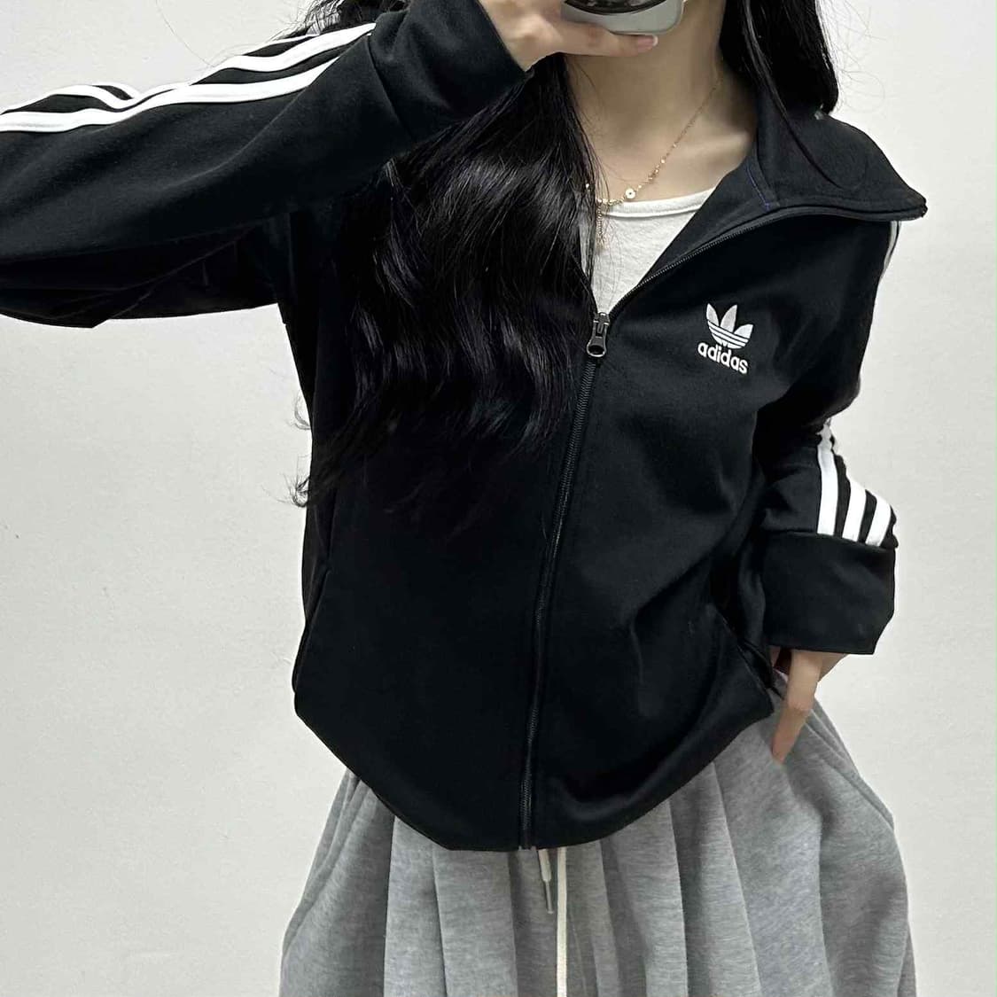 아디다스 블랙 유로파 걸즈 카즈하 트랙탑 희귀져지(100) 상품이미지1