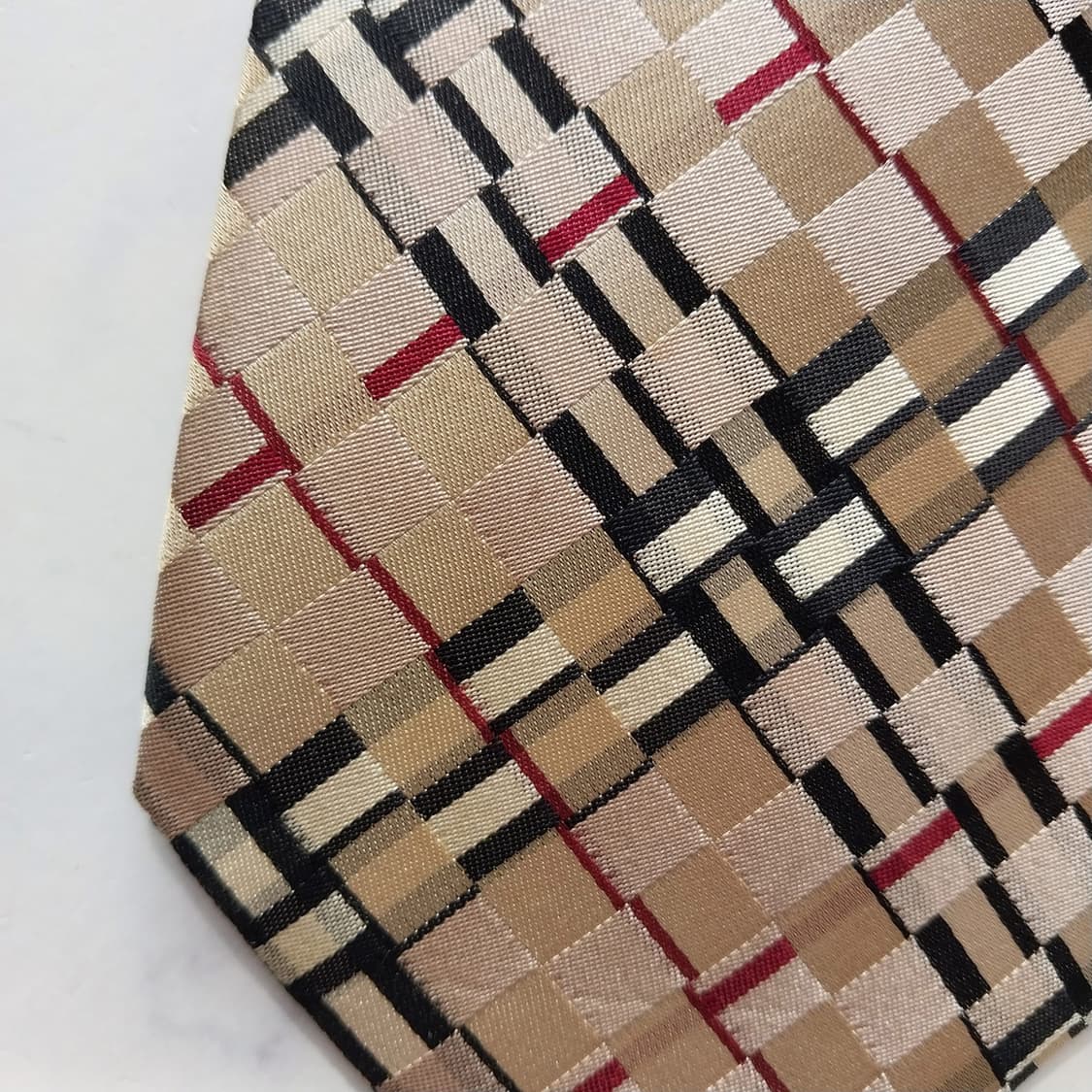 버버리 실크 브라운 체크 패턴 넥타이 9.6cm A+~A등급 K1891
 상품이미지6