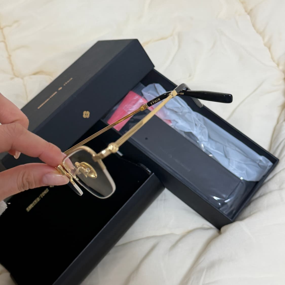 슈슈통 위민 YVMIN 골드 메탈 리본 안경 상품이미지9