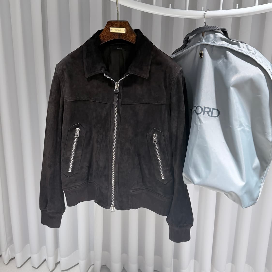 (A/56) / 톰포드 스웨이드 트러커 블루종 자켓 상품이미지2