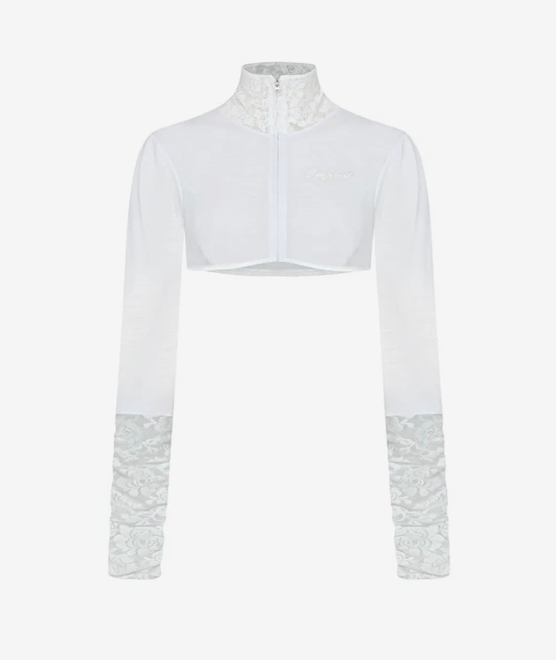 Casper Lace Zip-up Tee Ghost Sheer 상품이미지2