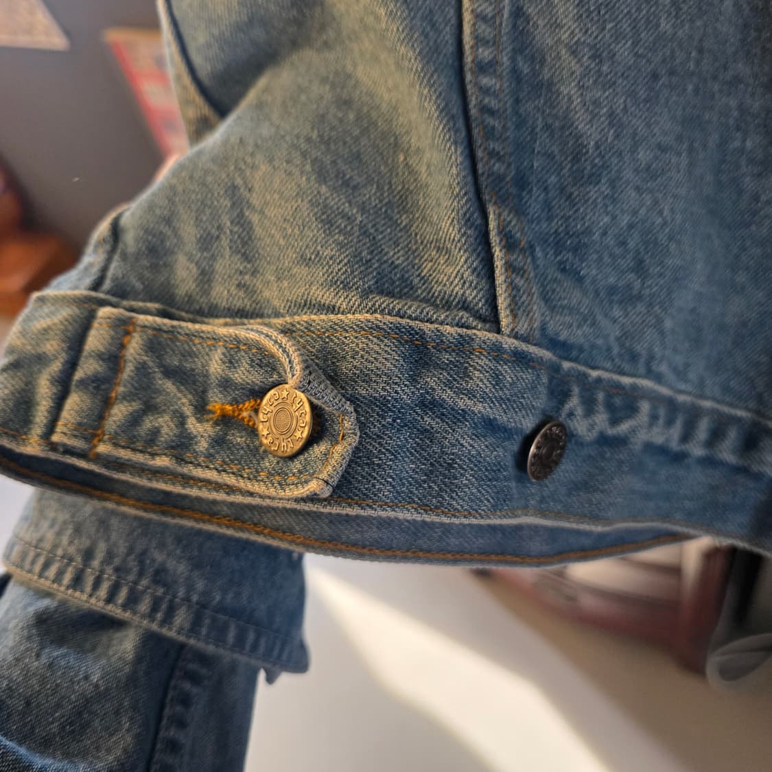 USA 빈티지 데님 자켓 파이어스톤 엠보싱 백프린팅 워크자켓 오버핏 상품이미지9