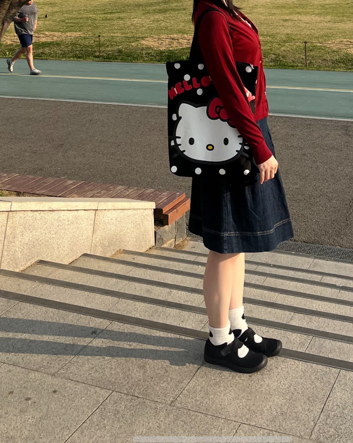 핼로키티 도트 에코백 숄더백 상품이미지1
