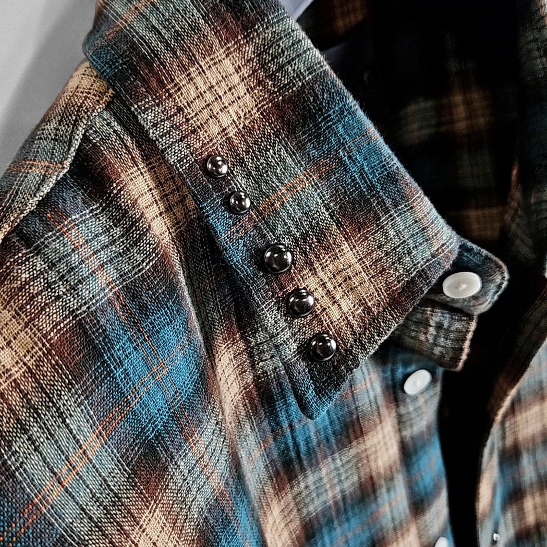 Gakihara 젬 웨스턴 오버셔츠 터콰이즈 상품이미지6