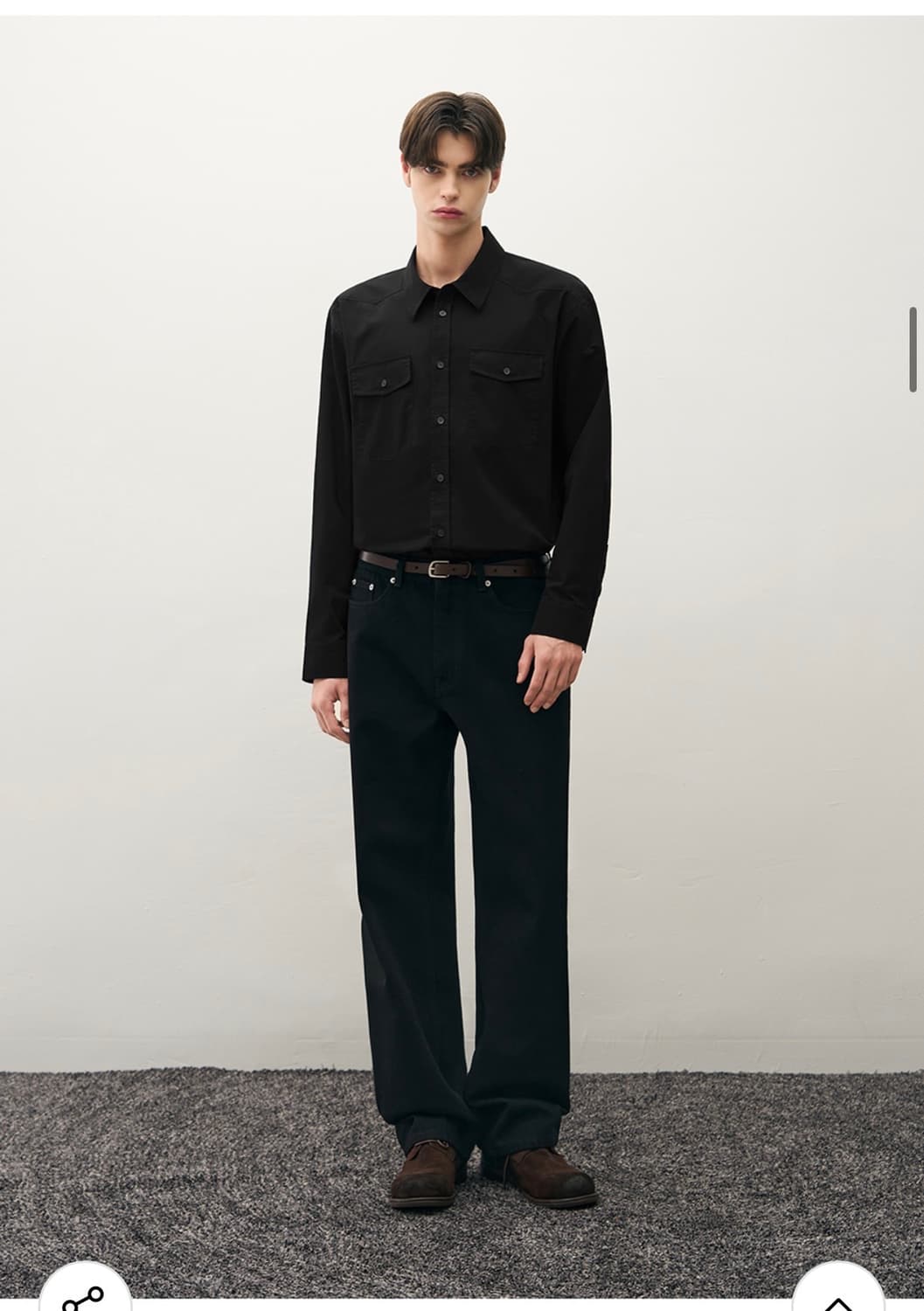 (L) 드로우핏 워시드 코튼 웨스턴 셔츠 [BLACK] 판매 상품이미지4