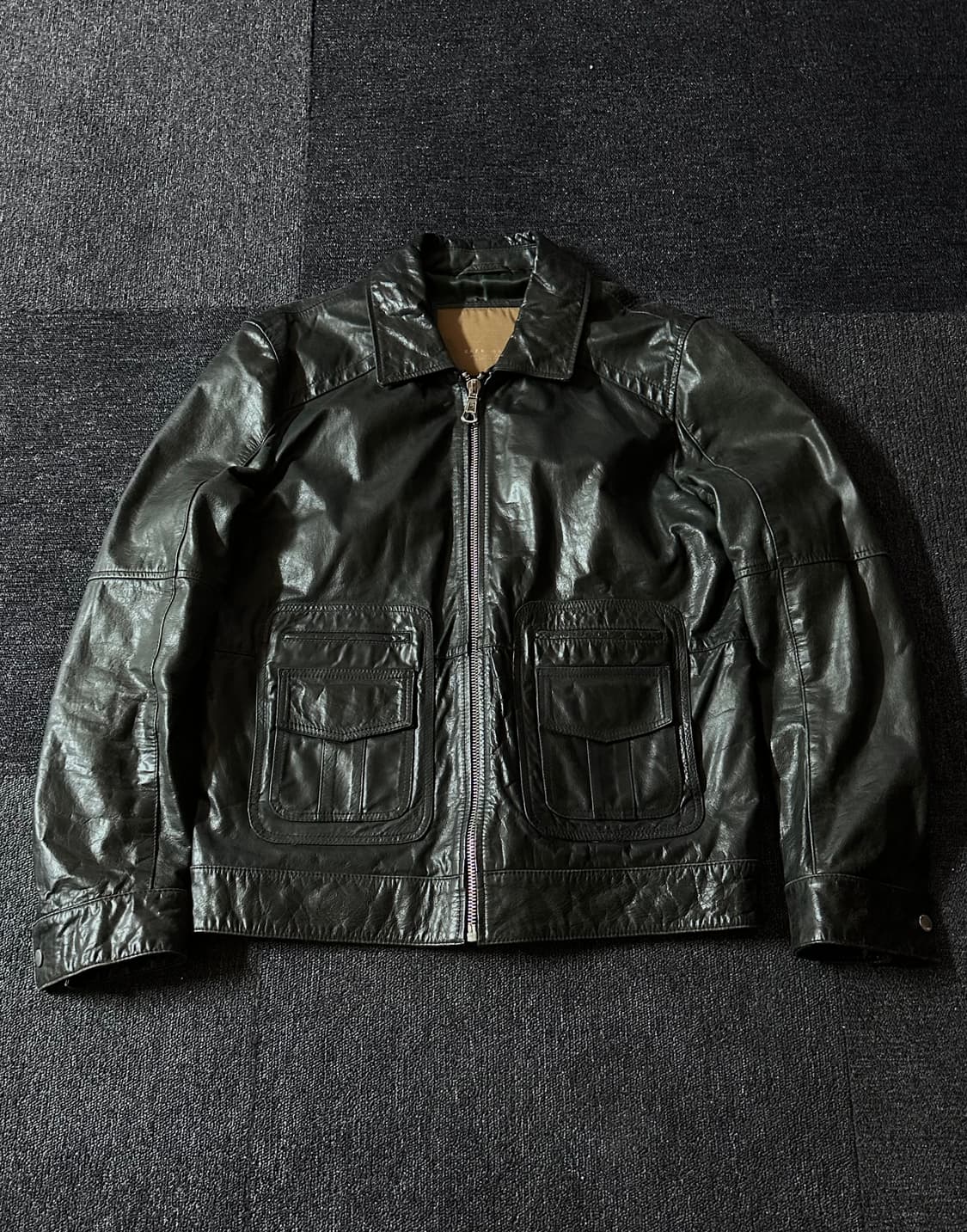 Zara man 바이커 정품 소가죽자켓 크래식 레더자켓 상품이미지3