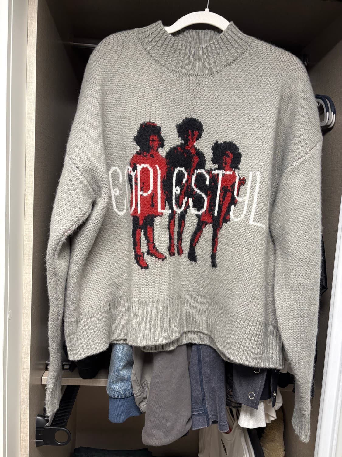 PEOPLESTYLE 니트 스웻셔츠 그레이 L사이즈  상품이미지1