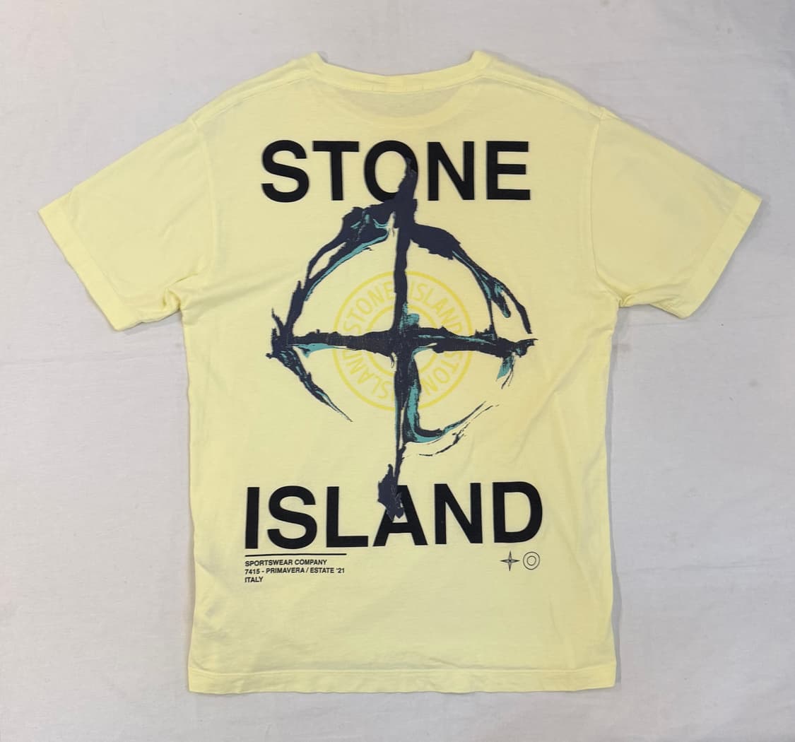 21ss 스톤아일랜드 빅로고 마블 쓰리 티셔츠 레몬 상품이미지1
