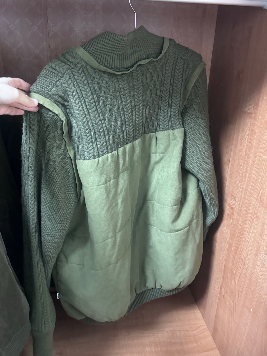 일본 빈티지 카키 니트 자켓 상품이미지3