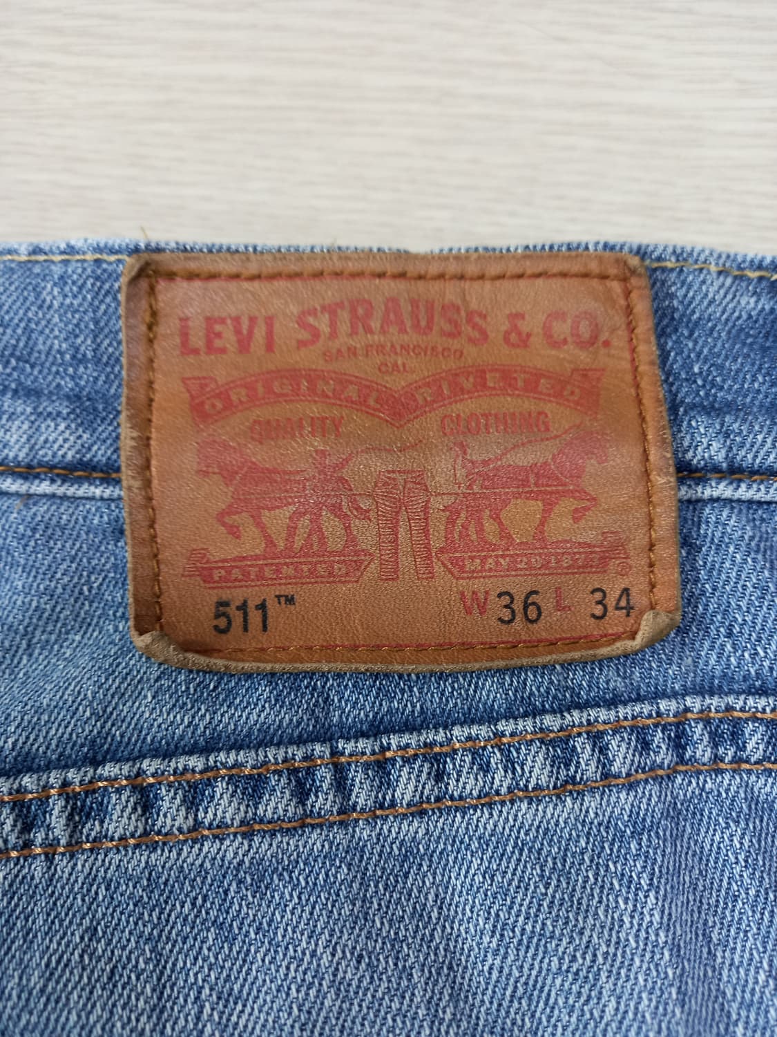 36 리바이스511 워싱 스판 슬림일자진 커스텀 36-433 상품이미지5